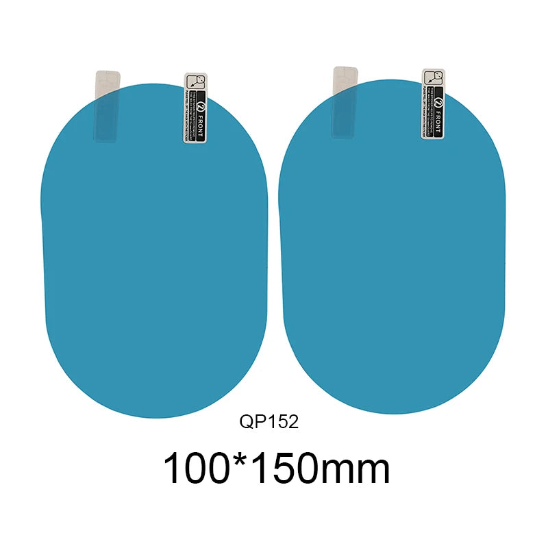 Two blue oval objects with measurement label '100*150mm' on a white background
