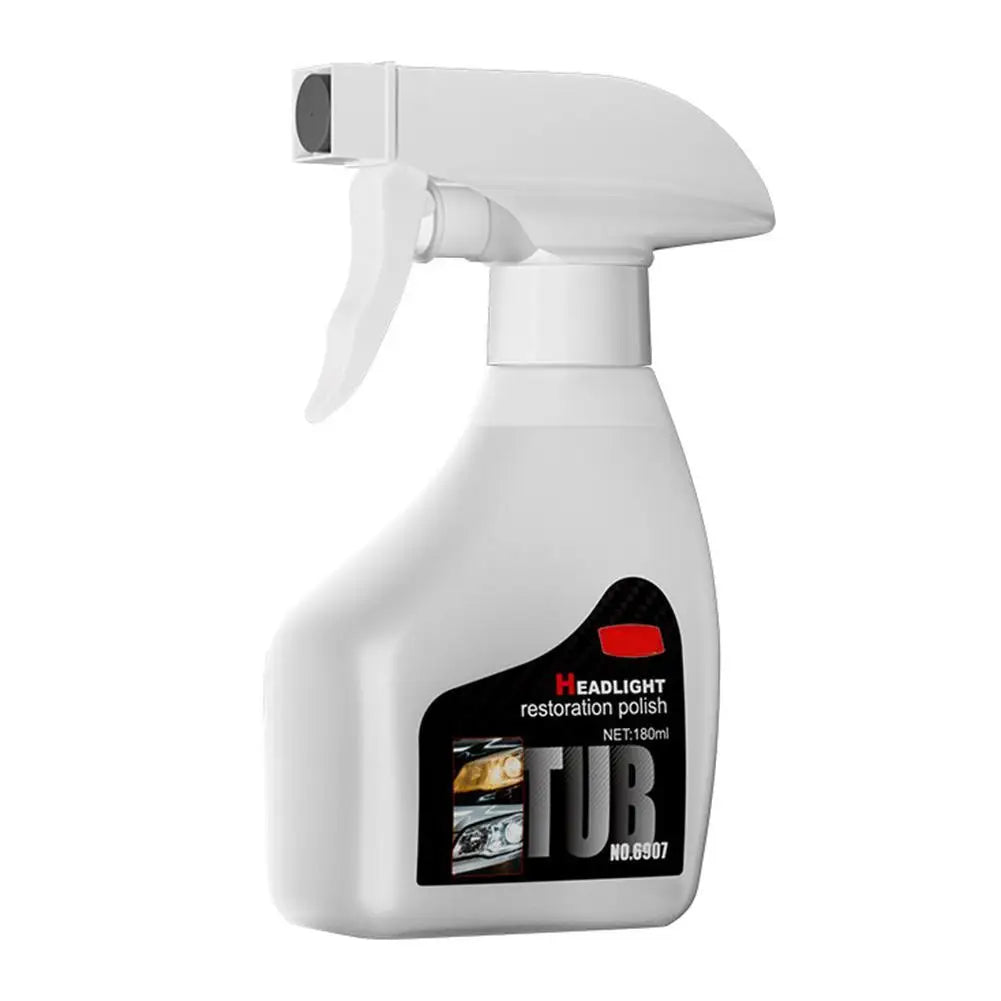 White spray bottle with a label on a white background