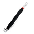 Black and silver tool with a red accent on a white background